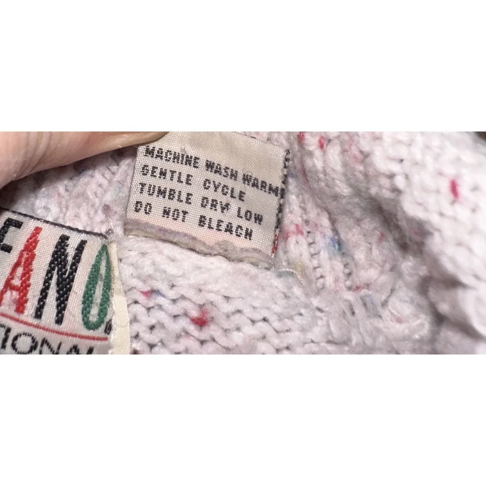 Vintage 80's Stephano International White Speckled Sweater Rolled Neck Women's L - Picture 5 of 8